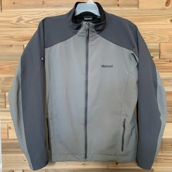 MARMOT Gore Windstopper Full Zip Up Lined Windbreaker Jacket Men's Sz XXL Gray. - Picture 1 of 9